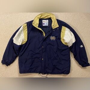 Notre Dame Mens 2XL Vintage Winter Heavy Jacket by Champion.